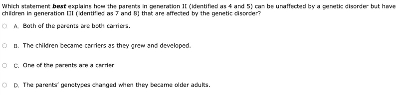 The diagram below shows a pedigree analysis for several generations of a family, in-example-2