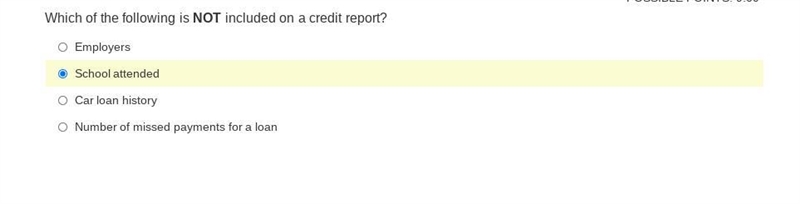 Which one isnt shown on a credit report-example-1