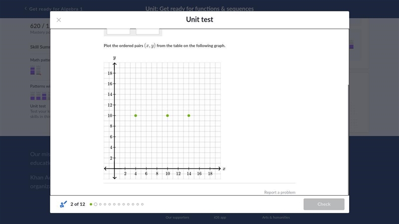 A table is made using the following two patterns. Pattern x: Starting number: 9, Rule-example-2