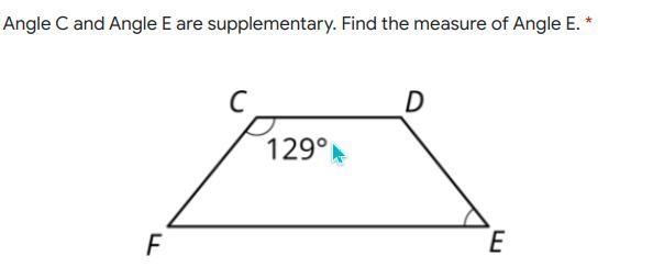 Here is another question Angle C and Angle E are supplementary. Find the measure of-example-1