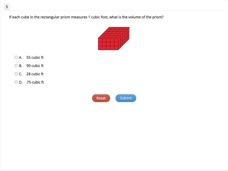 Here is the question: "If each cube in the rectangular prism measures 1 cubic-example-1