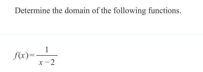 Determine the domain for the function in the following image:-example-1