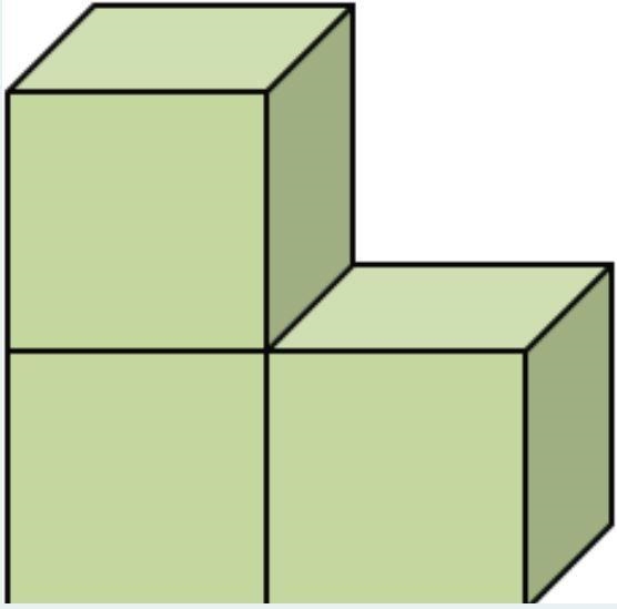 Three same-sized cubes are glued together as shown below. If the side length of each-example-1