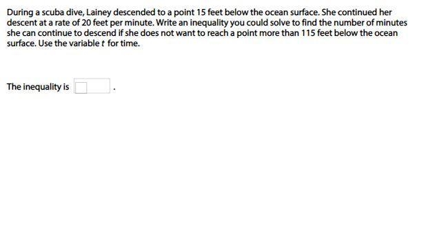 PLEASE HELP I REALLY NEED IT During a scuba dive, Lainey descended to a point 15 feet-example-1