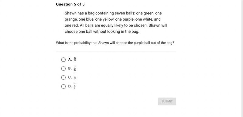 Shawn has a bag containing seven balls: one green, one orange, one blue, one yellow-example-1