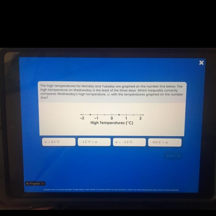 HELP ASAP!! I HAVE TO TURN THIS IN, The high temperatures for Monday and Tuesday are-example-1