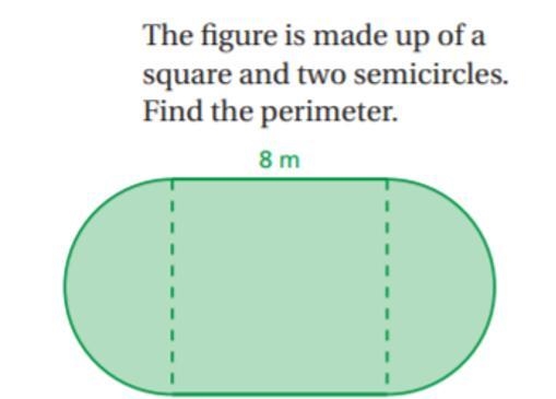 Please help (a figure is made up of a square and two semicircles)-example-1