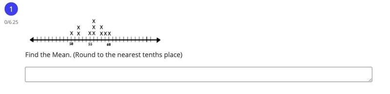 Find the Mean. (Round to the nearest tenths place)-example-1