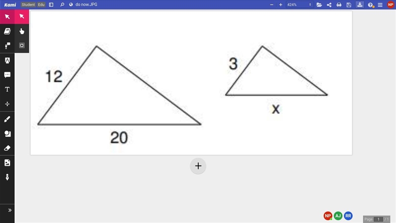 The pair of figures is similar. Find the missing side.-example-1