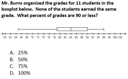 What precent of grades are 90 or less?-example-1