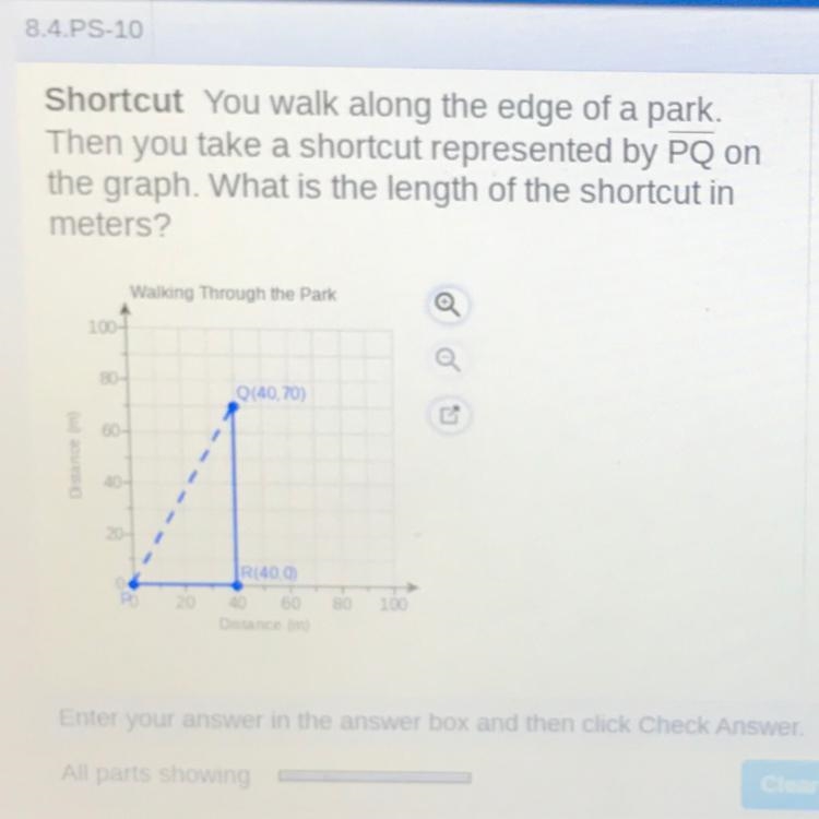 "The length of the shortcut is ____ m." PLEASE HELP ME ASAP!!!-example-1