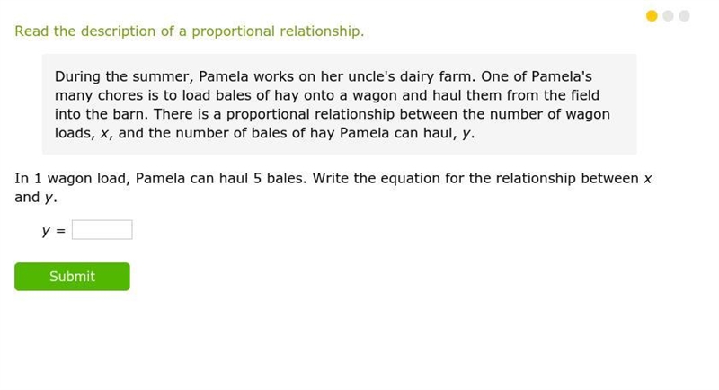 During the summer, Pamela works on her uncle's dairy farm. One of Pamela's many chores-example-1