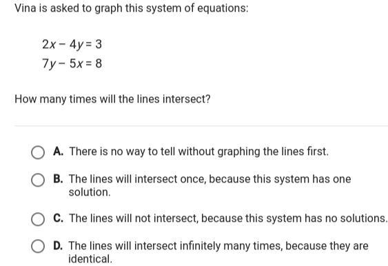 Vina is asked to graph this system of equations-example-1