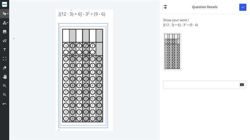 Show your work ! [(12 ∙ 3) + 6] - 32 ÷ (9 - 6)-example-1