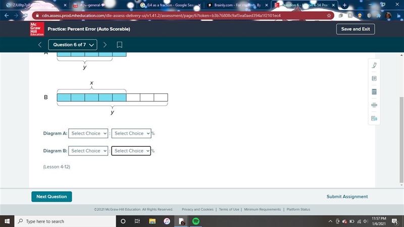 For each diagram, decide if y is an increase or a decrease of x. Then determine the-example-2