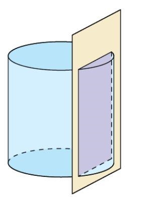 Which describes the intersection of the plane and the solid? a. Triangle b. Rectangle-example-1