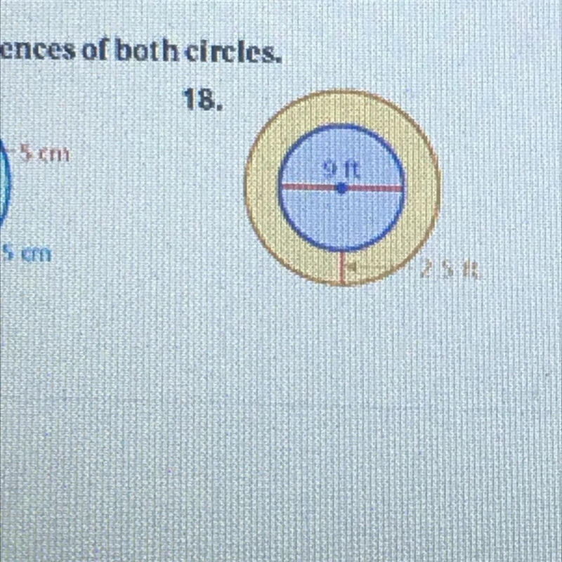 Find the circumferences of both circles-example-1