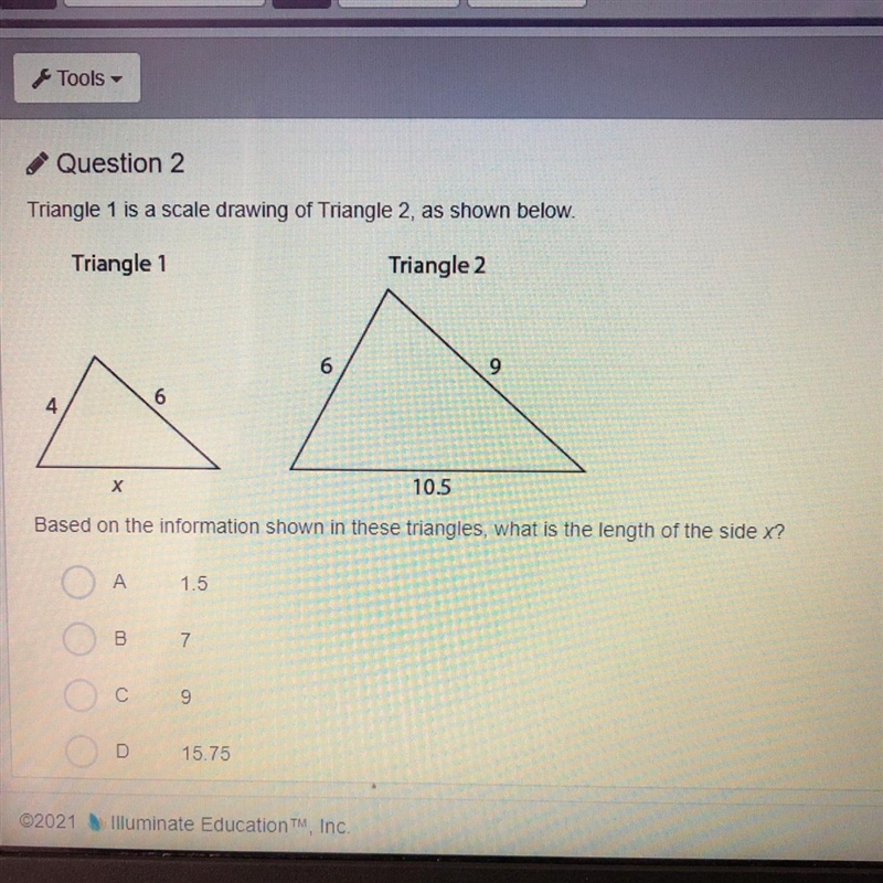 Based on the information shown in these triangles, what is the length of the side-example-1