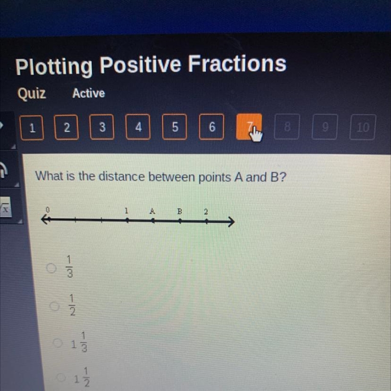 What is the distance between points A and B? 100 1 I 0 1 O 13-example-1