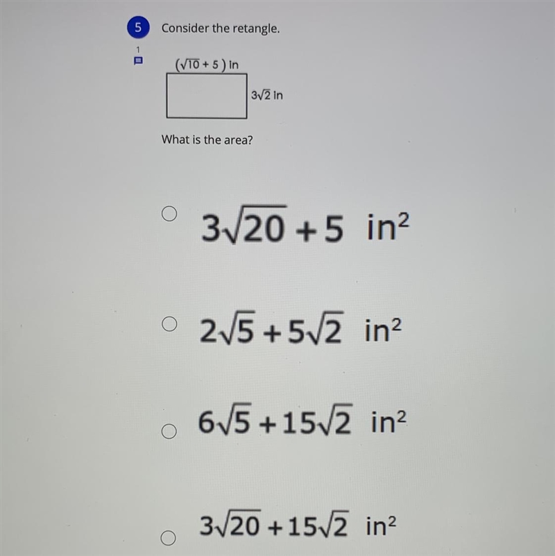 Consider the rectangle, Whats the area?-example-1