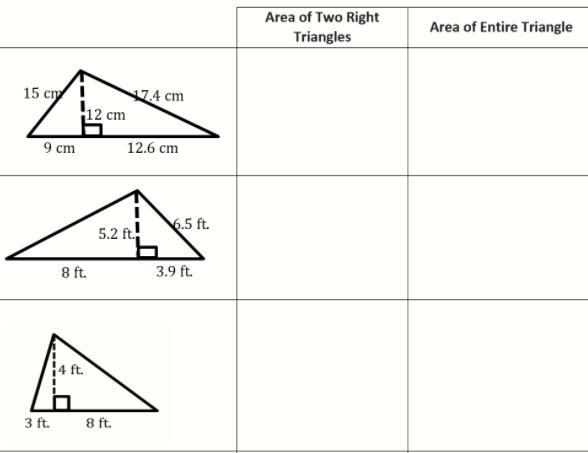 Can someone help me with finding the area of these triangles thx-example-1