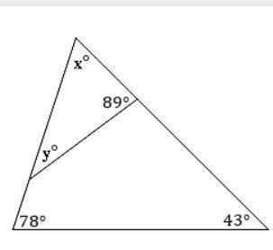 9. Consider the diagram below. First, solve for x, then y.-example-1