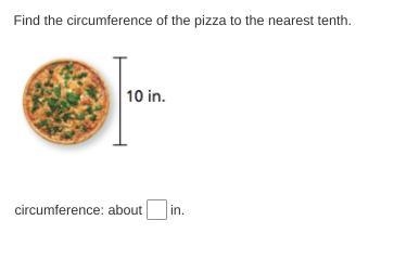 Find the circumference of the pizza to the nearest tenth.-example-1