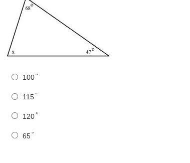 Find the value of x, the missing angle measurement: (image attached)-example-1