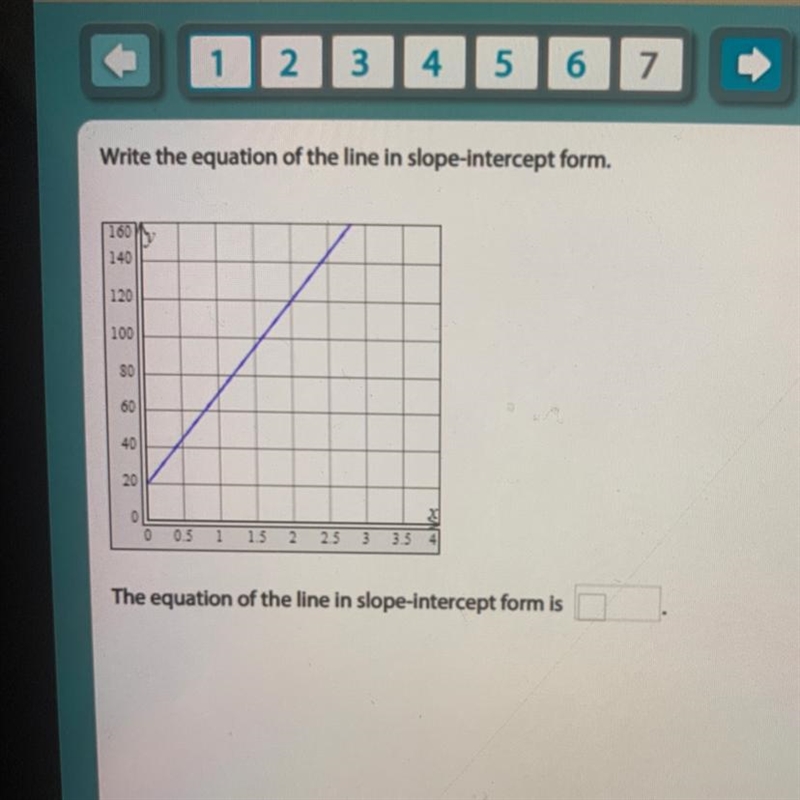 PLEASE HELP Write the equation of the line in slope-intercept form. The equation of-example-1