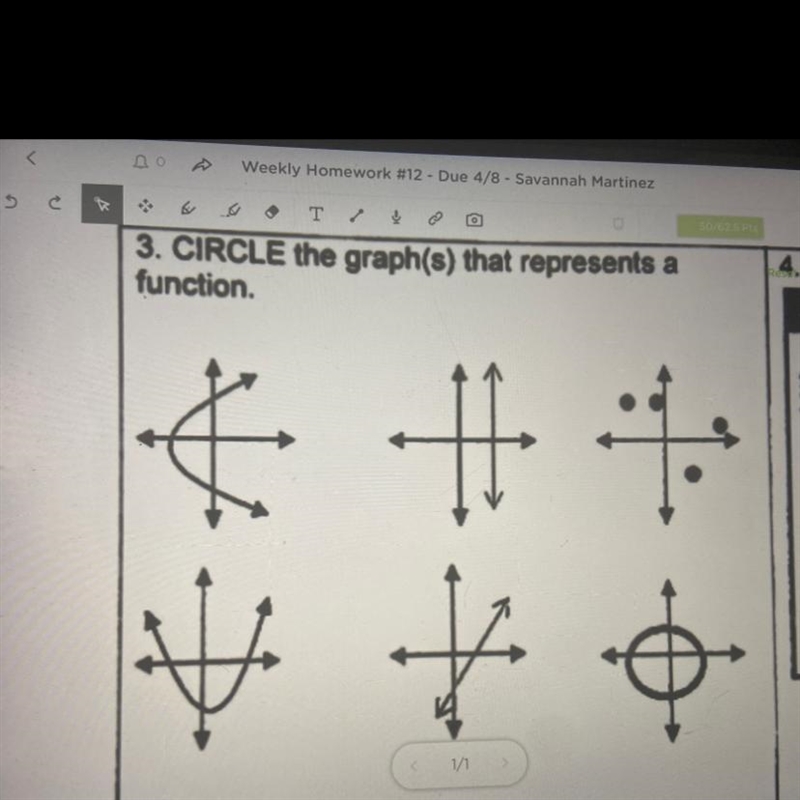 Circle the graph(s) that represent a function-example-1