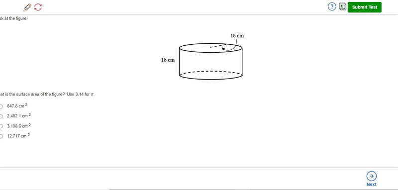 What is the surface area of the figure? Use 3.14 for π.-example-1