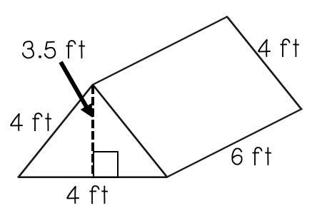 Max is determining the volume of the triangular pyramid below. Which expression will-example-1