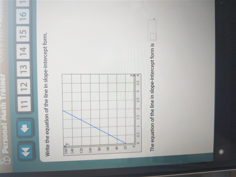 Please answer this is worth 15 points! The equation should be in y=mx+b from.-example-1