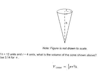 Find the volume of the cone using the given formula-example-1