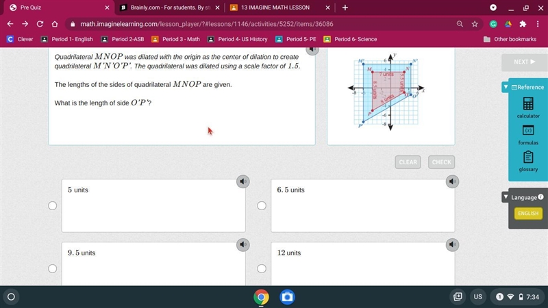 Quadrilateral MNOP was dilated with the origin as the center of dilation to create-example-1