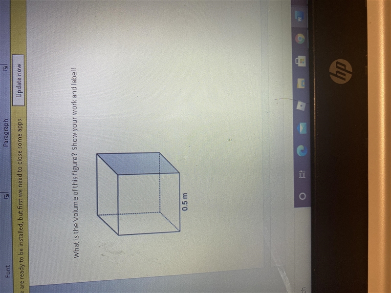 Please help it says: what is the volume of this figure? Show work and label!!-example-1