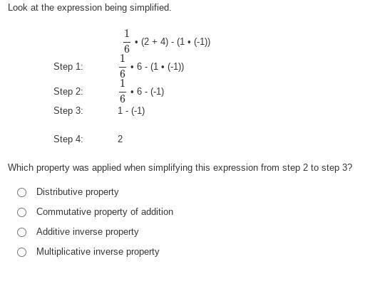 Which property was applied when simplifying this expression from step 2 to step 3?-example-1