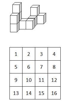 If you were going to represent the top view of the figure, state which boxes should-example-1