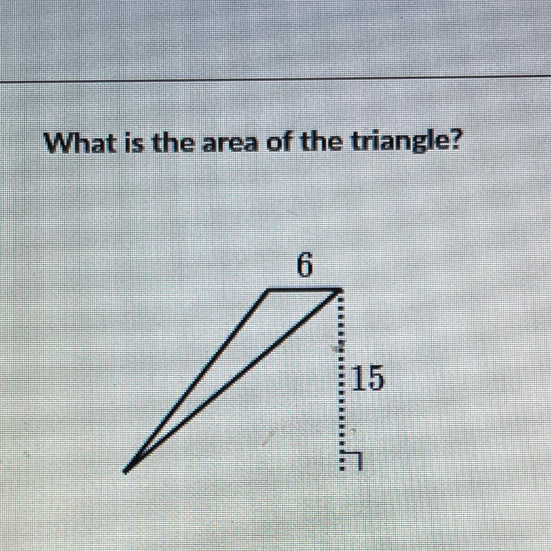 HELP QUICK!! What is the area of the triangle?-example-1