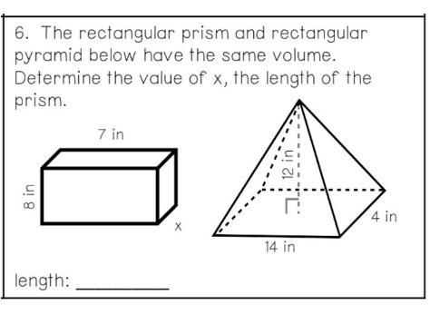 The rectangular prism and rectangular pyramid below have the same volume. Determine-example-1