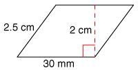 What is the area of the following parallelogram in square centimeters? A. 60 cm 2 B-example-1