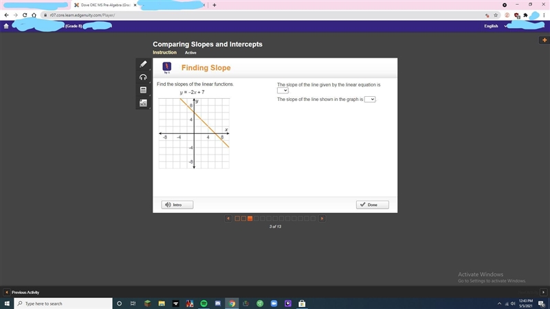 Find the slopes of the linear functions-example-1