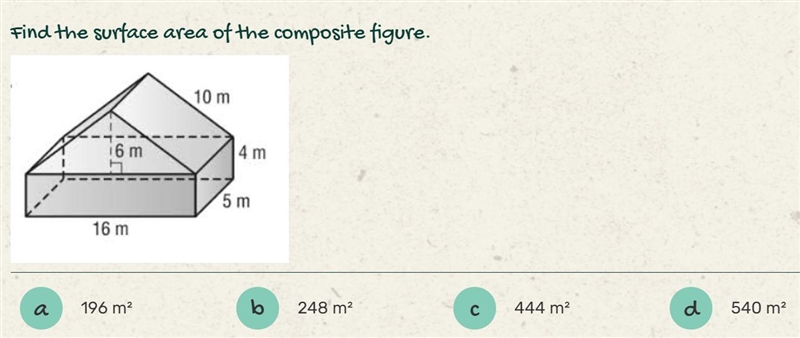 I NEED HELP FAST! Find the surface area of the composite figure.-example-1