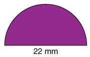 What is the area of the semicircle? 69.08 mm2 138.16 mm2 150.72 mm2 189.97 mm2-example-1