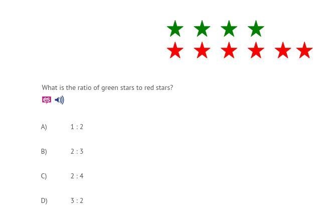 What is the ratio of green stars to red stars?-example-1