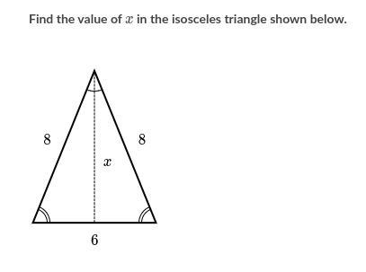 Find the value of x in the isosceles triangle shown below. Choose 1 answer: A- x= 7 B-example-1