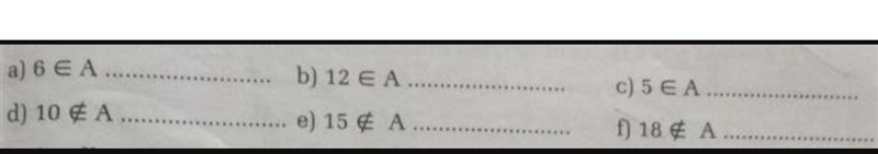 If A ={2,4,6,8...), write true or false for the following-example-1