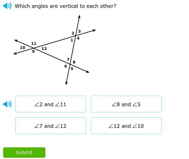 Which angles are vertical to each other ?-example-1