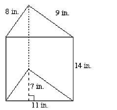 Use a net to find the surface area of the prism. A.539 in.2 B. 784 in.2 C. 315 in-example-1