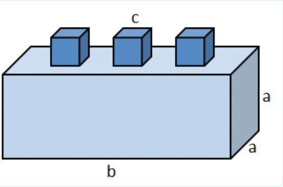 Three same-sized cubes are attached to the top of a rectangular prism as shown below-example-1